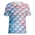 thumbnail image 5 of Mermaid Fish Scales Women's Short Sleeve T-Shirt Crew Neck Casual Summer Trendy Loose Fit Tops, 5 of 6