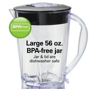 Hamilton Beach Smoothie Blender, 56 oz. Jar, 10 Speeds, New, Black, 50190F
