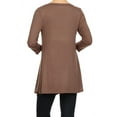 thumbnail image 4 of Women's Trendy Style 3/4 Sleeves Button Trim Solid Top, 4 of 4