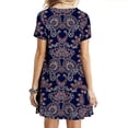 thumbnail image 4 of Vestido suelto de manga corta suelto informal liso para mujer Vestido estampado floral estampado clásico Fridja qw1605, 4 of 8