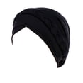 thumbnail image 1 of ZLight Turban Breathable Assorted Colors Single Layer Elastic Comfortable Polyester Head Scarf Wraps Hair Bonnet for Women Black Standard 1Set, 1 of 6