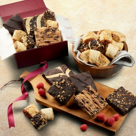 Dulcet Gift Baskets 8 Brownies & 2lb Rugelach Bakery Gift-Great Gift for Holidays