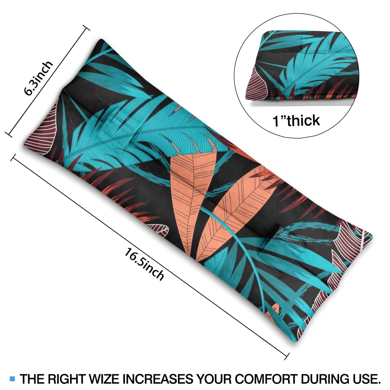 Summer Seat Belt Cushion for Surgery - Hawaiian Floral Mastectomy Pillow - Pressure Relief Heart Surgery Recovery Cushion with Palm Inspired Colors