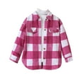 thumbnail image 2 of NAISIBABY Boys Girls Woolen Jacket, Plaid Buttons Long Sleeve Lapel Kids Fall Winter Fashion Outwear Pink 7T, 2 of 8