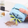 thumbnail image 2 of Mini Crumb Vacuum Cleaner Portable Desktop Sweeper Handheld Cordless Multifunction Cleaning for Home,Office, Cars，Pet Hairs (Pink(no Battery Included)), 2 of 7