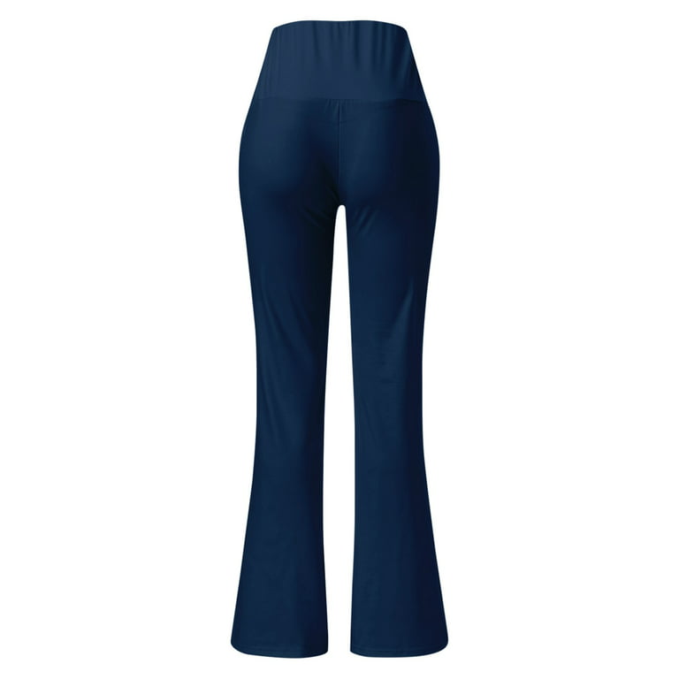 Aayomet Flowy Pants for Women Womens Soft Women's Closed Bottom Sweatpants  with Pockets High Waist Workout Pants Casual Trousers,Blue L