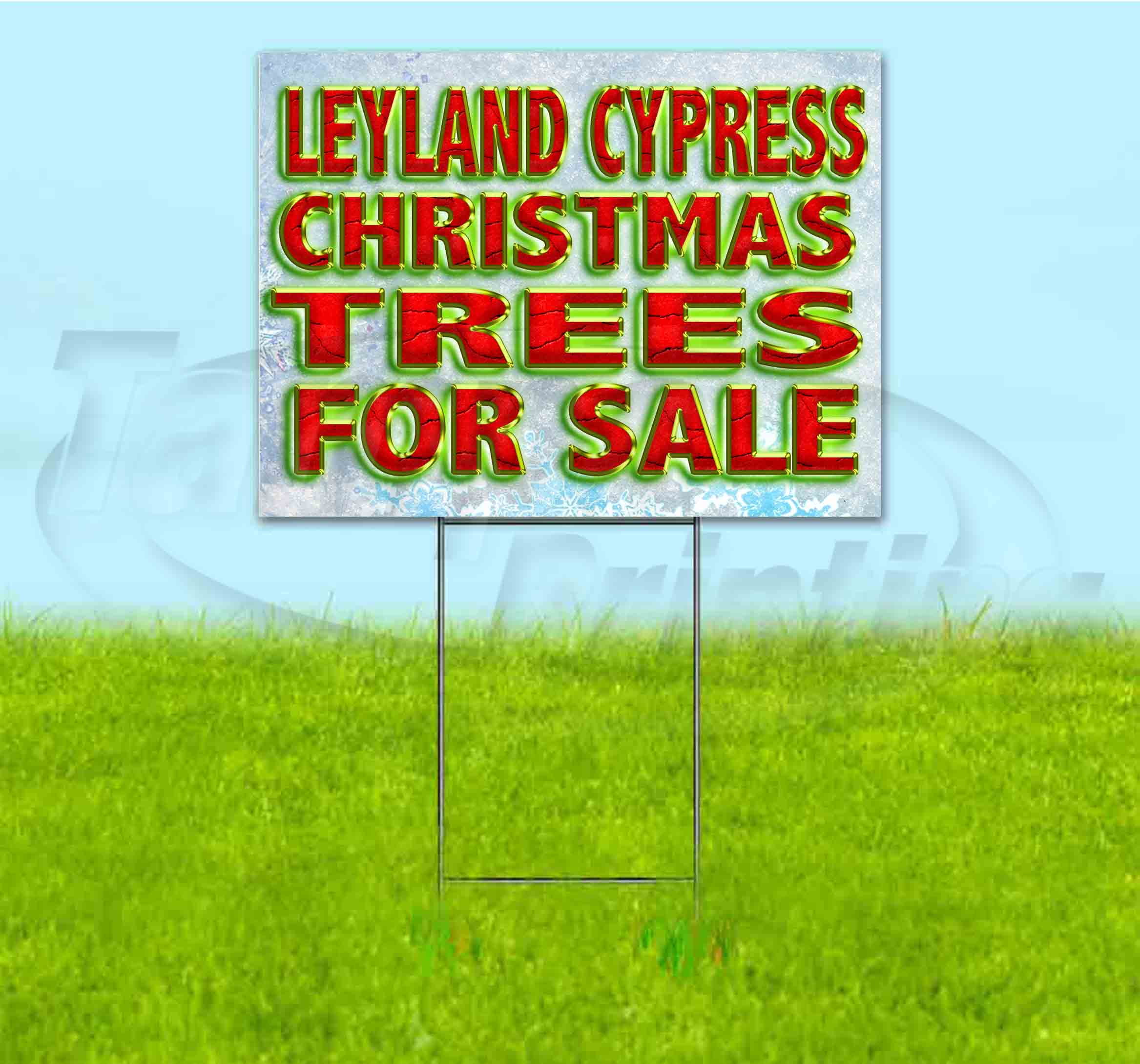 Leyland Cypress Christmas Trees For Sale (18" x 24") Yard Sign