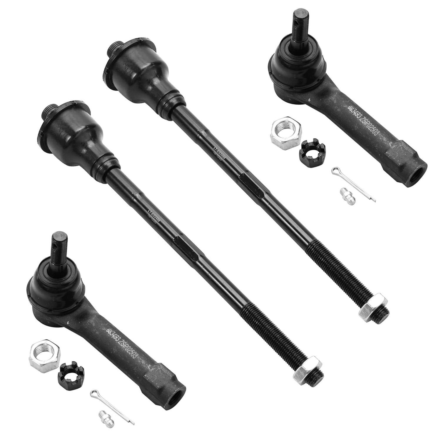 SCITOO 4pcs Suspension Kit 2 Outer 2 Inner Tie Rod End fit for 1984-1995 Toyota Pickup RWD Es2376 Es2374 