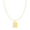 thumbnail image 5 of Floreo 10k Yellow Gold and White Gold 14.5mm or 18mm Personalized Alphabet Monogram A-Z Initial Square Pendant, 5 of 6