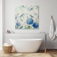 thumbnail image 5 of Wall Art Prints, Blue Flora Framed Canvas Prints for Bedroom Living Room Bathroom Office, Spring Hydrangea Flowers Hydrangea Dragonfly Beige Gallery Wrap Wall Art Poster for Gifts Home Decor 24"x24", 5 of 9
