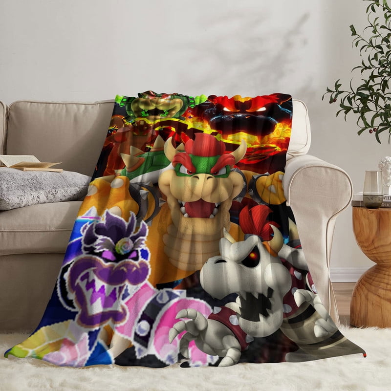 Bowser Anti Pilling Flannel Blanket Gifts for Fans Lover Girls Boys Women Present Hoodie Him Bed 30"x40"