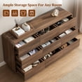 thumbnail image 3 of Aufeile 9 Drawer Dresser for Bedroom, 58.93" Modern Wood Dresser with Curved Design, Chest of Drawers, Walnut, 3 of 12