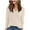 Beige, variant on SOMER Long Sleeve Shirts for Women V Neck Casual Fall Tops Loose Fit Lightweight Sweaters Tunic Fashion 2025 Clothes Beige