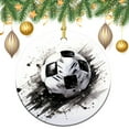 thumbnail image 2 of Black White Football Ceramics Ornaments Sport Ball Football Soccer Ceramic Double Sided Tree Xmas Ornament Christmas Xmas Tree Ornament Decoration Hanging Pendant Decor Ornament Xmas Present, 2 of 8