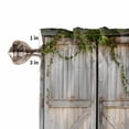 thumbnail image 4 of Retro Brown Door Valances for Windows Farmhouse Kitchen Curtains Valances Rod Pocket Valance Curtains for Kitchen Windows Rustic Vintage Garden Wooden Door Window Valances for Bathroom 42"x12", 4 of 6