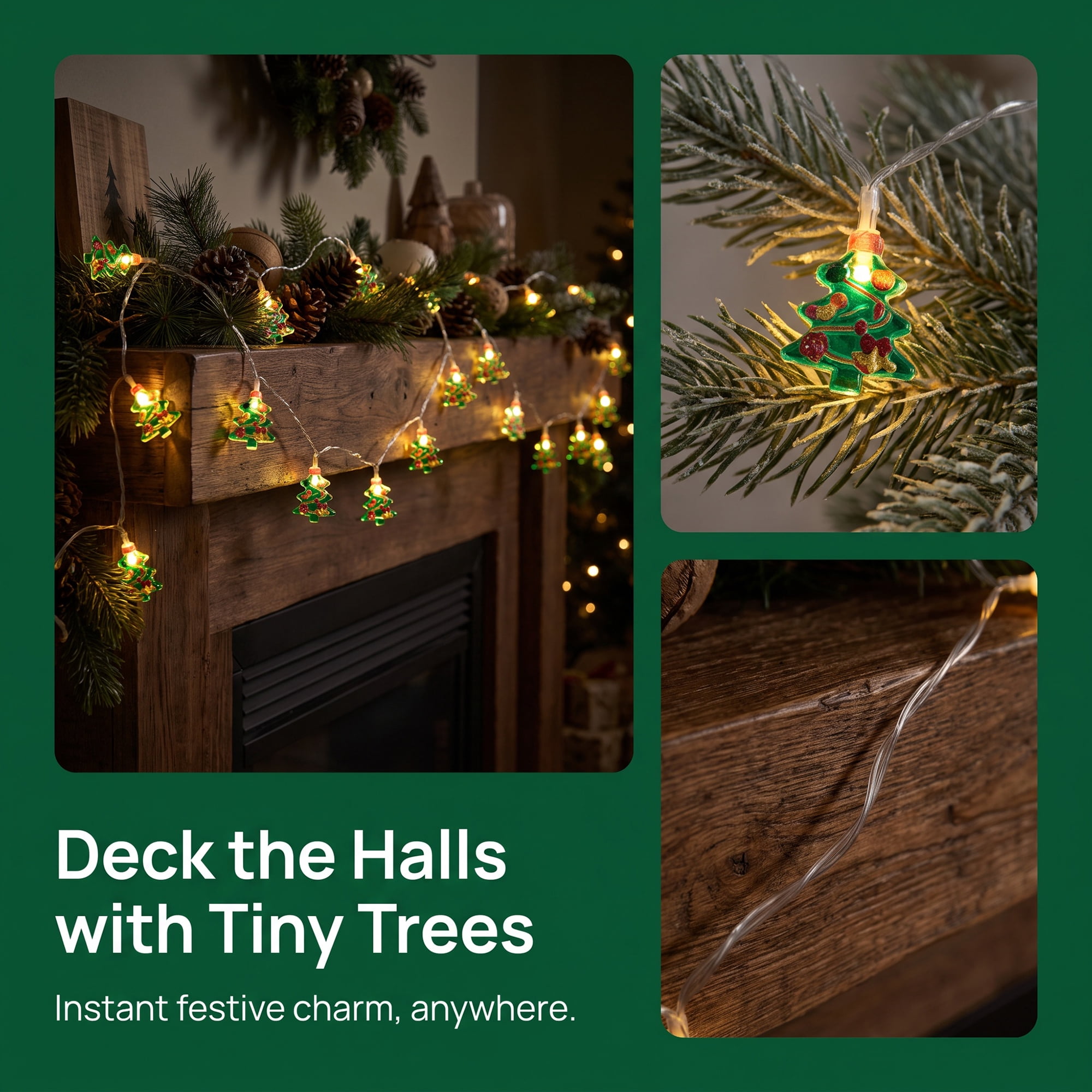 Unique Bargains Fairy Light for Decor 9.8 ft Christmas Tree Battery Operated Twinkle Light