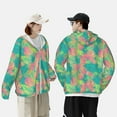 thumbnail image 6 of Gaeub Colorful Palm Leaves Men's and Women's UPF 50+ Long-Sleeved Sun Protection Clothing, Fishing Shirt Long Sleeve Zip - Large, 6 of 9