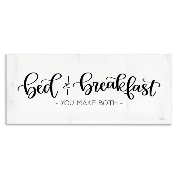 Stupell Industries Bed & Breakfast Make Both Typography Painting Gallery Wrapped Canvas Art Print Wall Art, 24 x 10