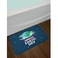 thumbnail image 2 of Earth Day Bath Mat, Smiling Globe Environmental Message April 22 Starry Night Sky, Plush Bathroom Decor Mat with Non Slip Backing, 29.5" X 17.5", Night Blue and Multicolor, by Ambesonne, 2 of 2