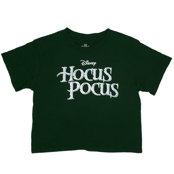Disney's Hocus Pocus Junior's Logo Cropped Graphic T-Shirt Black XL
