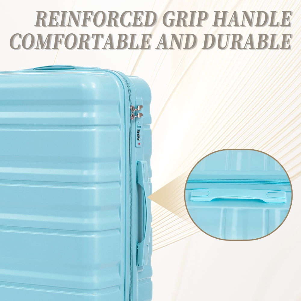 HomePerch 3-Piece ABS Spinner Luggage Set, 20"/24"/28" Lightweight Hard Shell Suitcases, Airline Approved Carry-On, 360° Spinner Wheels, Waterproof Travel Set