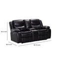 thumbnail image 5 of Benzara BM202684 Leatherette Dual Recliner Wooden Loveseat with Console, Black, 5 of 5