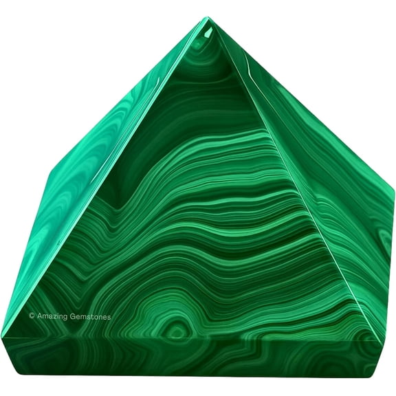 Malachite Pyramid Crystal Healing Stones - 1" Inch
