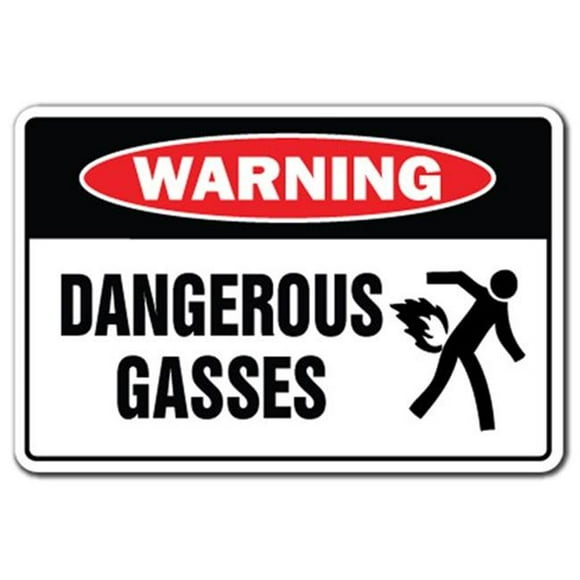 SignMission W-Dangerous Gasses 8 x 12 in. Dangerous Gases Warning Sign