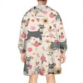 thumbnail image 2 of Schnauzer Dog and Flower Floral Wearable Oversized Blanket,Wearable Blanket Hoodie for Adults,Cozy Hooded Blankets with Super Pockets,Super Warm Fuzzy Pullover for Women & Men, 2 of 6