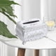 thumbnail image 3 of Caja de pañuelos de acrílico con decoración de diseño elegante, organizador de servilletas de lujo para cocina C, 3 of 6