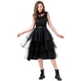 thumbnail image 2 of Classic Black Gothic Tunic Adams Black Dress – Elegant Victorian-Style Costume Family Prom Dress, 2 of 9