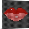 thumbnail image 1 of ARTCANVAS Red Lips Emoticon Jewel Pixel Canvas Art Print - Size: 26" x 26" (0.75" Deep), 1 of 9