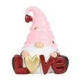 thumbnail image 2 of Estatua de resina de enano | Regalo de San Valentín | Adorno para escritorio y hogar | Figura de fantasía rosa | 12 x 9 x 7,6 cm, 2 of 5