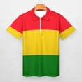 thumbnail image 3 of Flag of Guinea Men Zipper T-shirt Summer Casual Short Sleeve T-shirt Top, 3 of 7