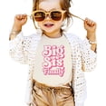 thumbnail image 2 of Girly Big Sis Finally Shirt for Toddlers & Kids Pink Retro Heart Big Sister Sibling Tee for Girls Natural Shirt 12 Months, 2 of 5