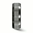 thumbnail image 3 of Edward Mirell Titanium Black Ti Flat Top Beveled Edge 8mm Band, 3 of 7