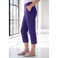 thumbnail image 3 of Roaman's Women's Plus Size Soft Knit Relaxed Pull-On Capri Pant, 3 of 5