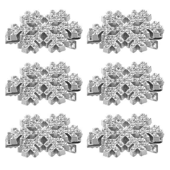 LOLIPPYY 6-Pack Snowflake Hair Clips for Women, Elegant Metal Christmas Hair Accessories