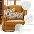 thumbnail image 6 of Vintage Boho Floral Outdoor Pillow Covers 16x16 Set of 2,Waterproof Patio Throw Pillowcase Protectors,Yellow Pink Floral Bohemia Beige Decorative Pillow Shams Cushion Covers for Seat Bed Couch Sofa, 6 of 8