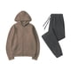 thumbnail image 1 of Gibobby Set Pants y Sudadera Mujer Mujer Otoño E Invierno Cremallera Suéter Sudadera Con Capucha Pantalones De Dos Piezas Ropa Deportiva Color Sólido Sudadera(Café,XL), 1 of 3