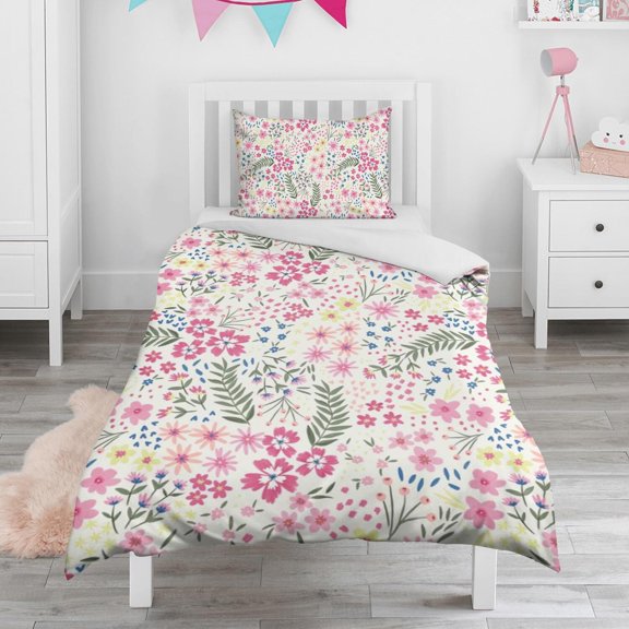Pioneer Flower Duvet Cover and Pillowcase Set for Single Bedding, Bedroom Accessories for Kids Teens