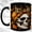Black, variant on Leopard Bow Skull Coffee Mug, Gothic Autumn Mug, Ceramic 11 oz