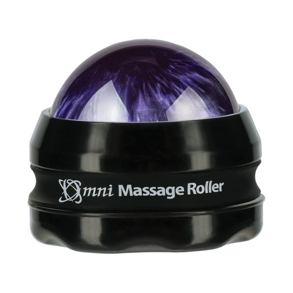 Core Products Omni Massage Ball Manual Roller Massager for Self Massage Therapy Tool, Black Cap - Purple
