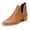 Brown, variant on Ankle Boots for women Casual Cut Out Slip On Low Heel Short Chunky Stacked Heel Perforated Side V Cut Western Booties Cutout Shoes