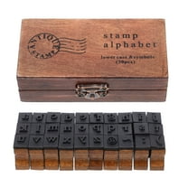 WHAMVOX  Wooden Scrapbook Seal Fondant Stamps Stamping Letters Office Child Brown