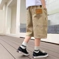 thumbnail image 2 of JUMEYU Boys Short Boys Cargo Shorts, Outdoor Hiking Shorts, Lightweight Athletic Short Size 7-8 (Khaki,7-8 Years), 2 of 5