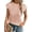Pink, variant on Textured Womens Tops Casual Crewneck Basic Tee Shirts Cap Sleeve Summer Blouses