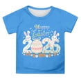 thumbnail image 3 of Girls Boys Easter Shirt Classic Fit Summer Tops Graphic Tees Crew Neck Short Sleeve Casual Print T Shirt Kids Daily Everyday Wear Light Blue 12-13 Years, 3 of 5