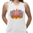 thumbnail image 2 of Retro Pumpkin Spooky Season Women's Muscle Tank X-Large White, 2 of 5