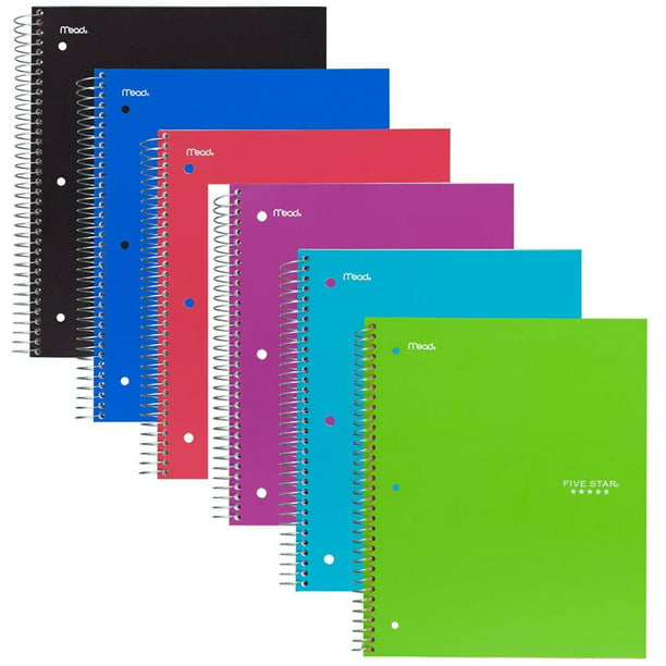 Spiral Notebook, 1 Subject, 100 College Ruled Sheets
